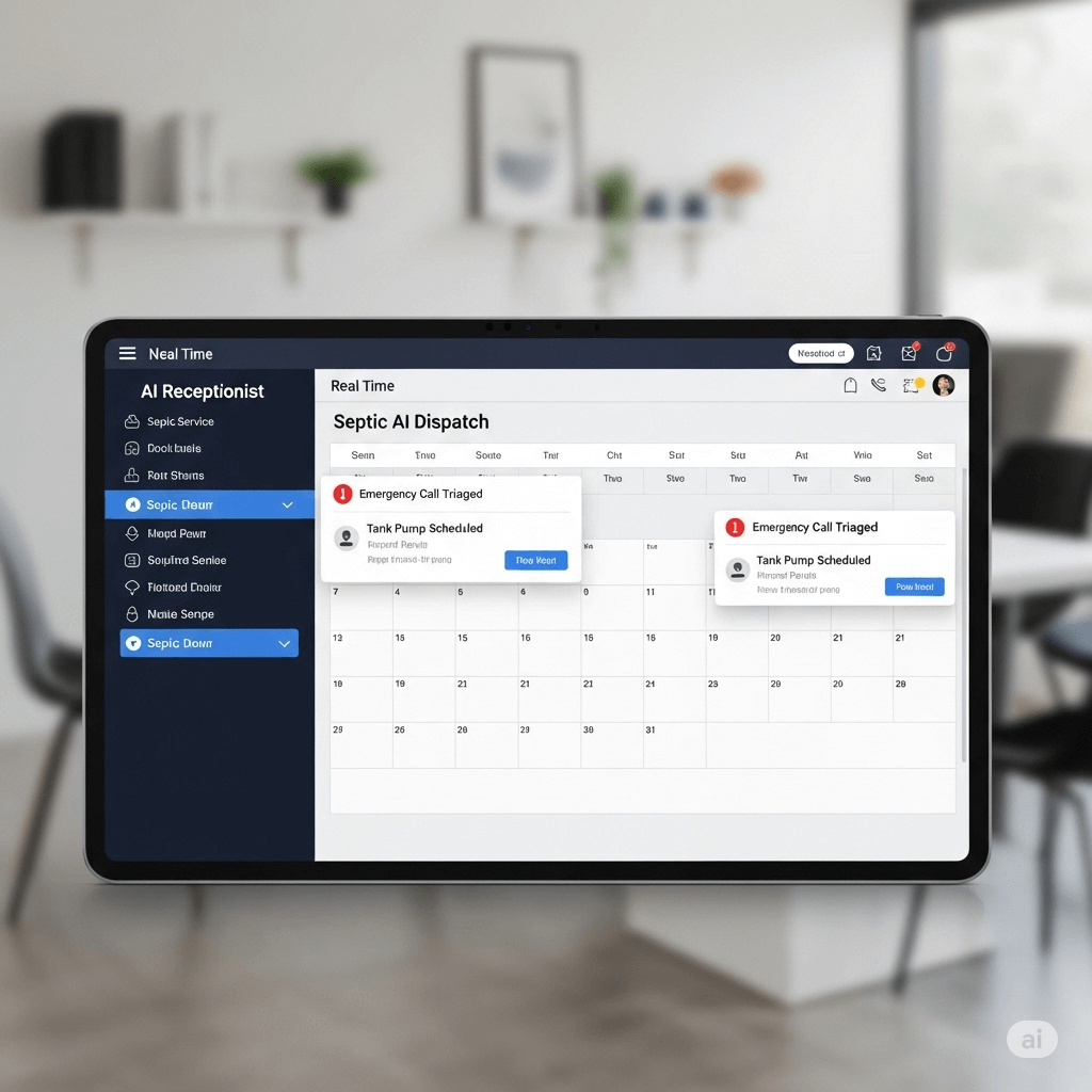 AI receptionist answering phone calls for septic companies